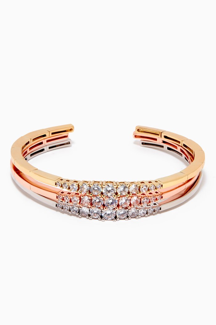 

Round CZ Flex Bracelet, Set of 3, Multicolour