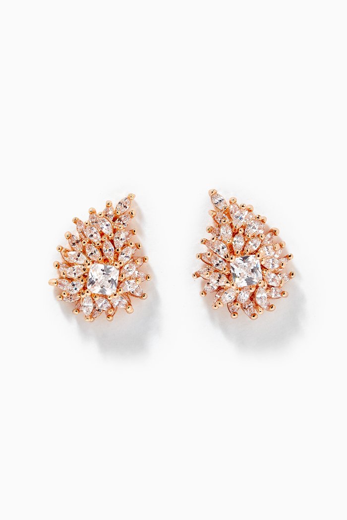 

Marquise CZ Cluster Earrings, Rose gold