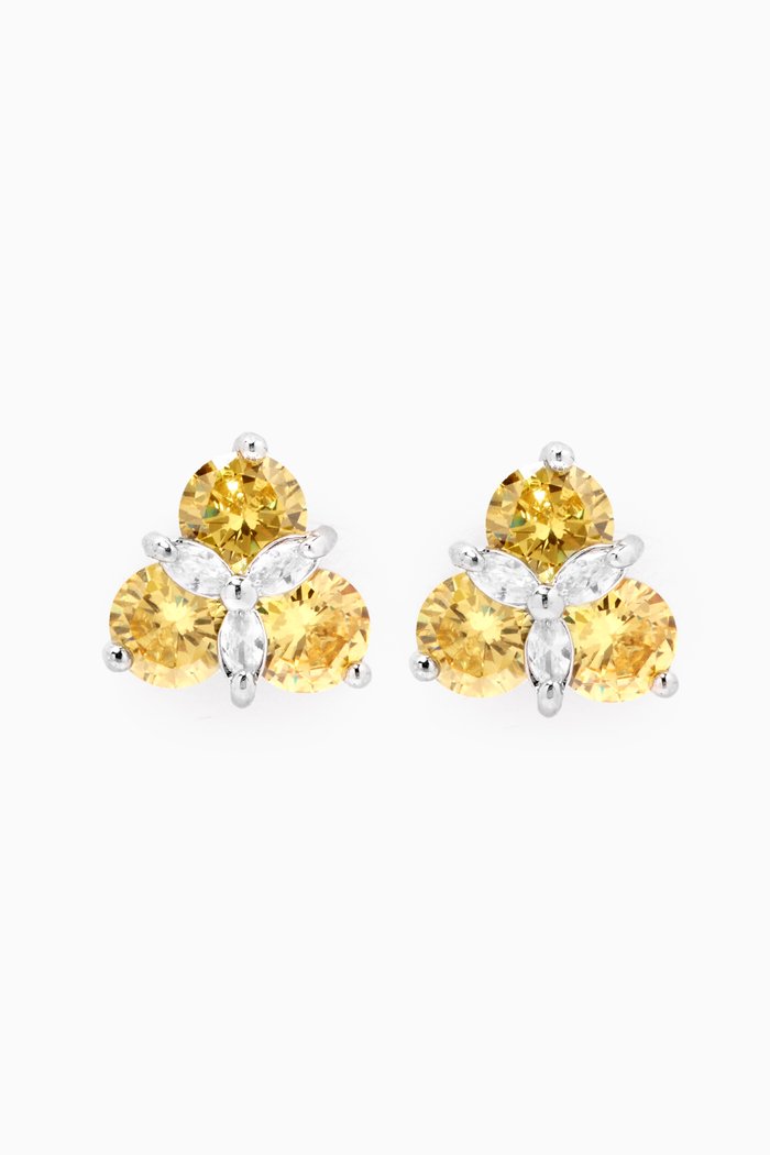 

Round CZ Stud Earrings, Yellow