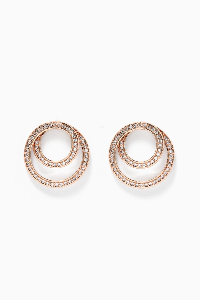 

Pavé CZ Coiled Infinity Earrings, Rose gold