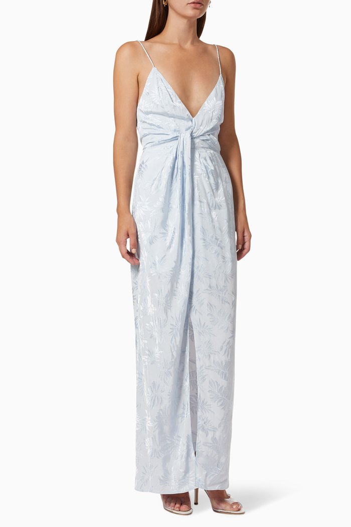 

Mae Dress in Embroidered Viscose, Blue