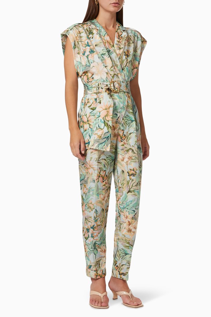 

Monte Floral Jumpsuit in Linen, Multicolour