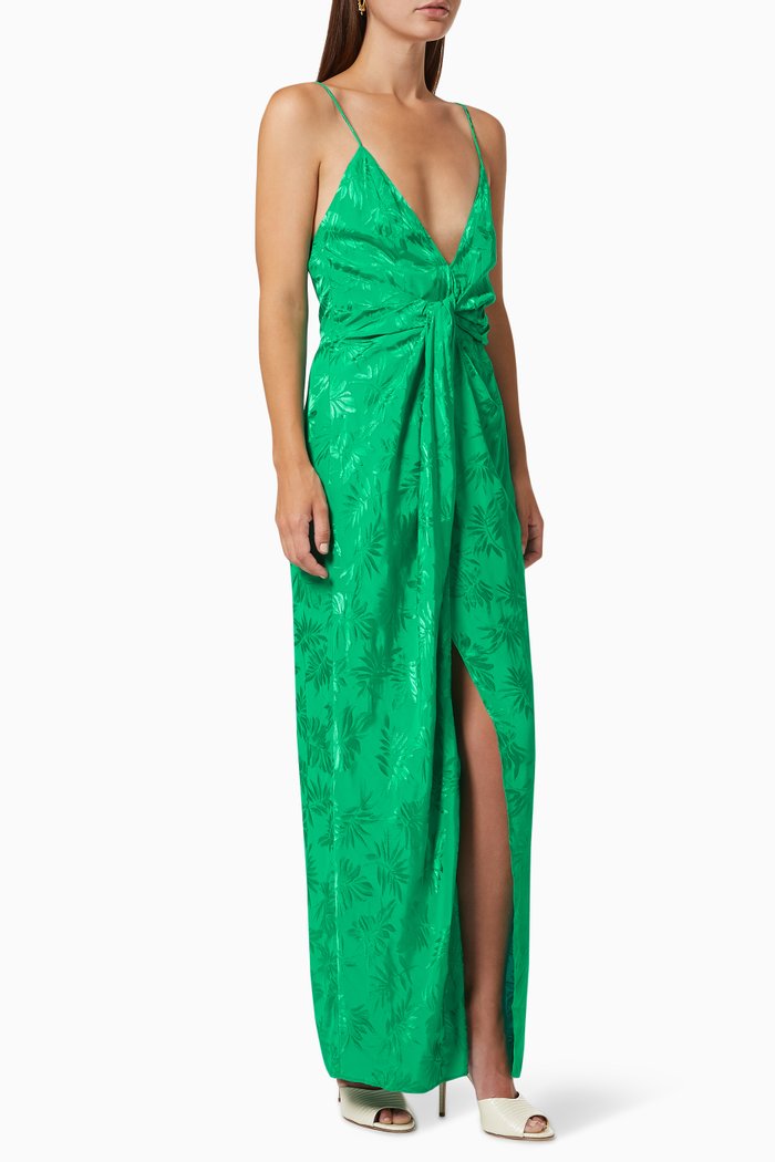 

Mae Dress in Embroidered Viscose, Green