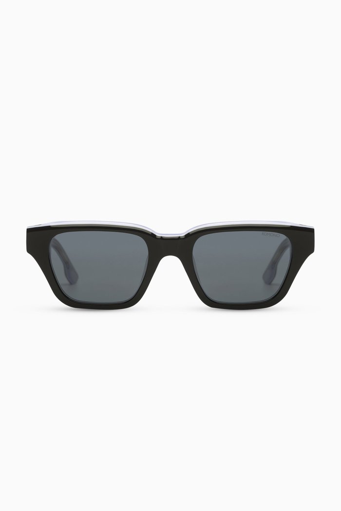 

Brooklyn Hyper Rectangle Sunglasses in Acetate, Black