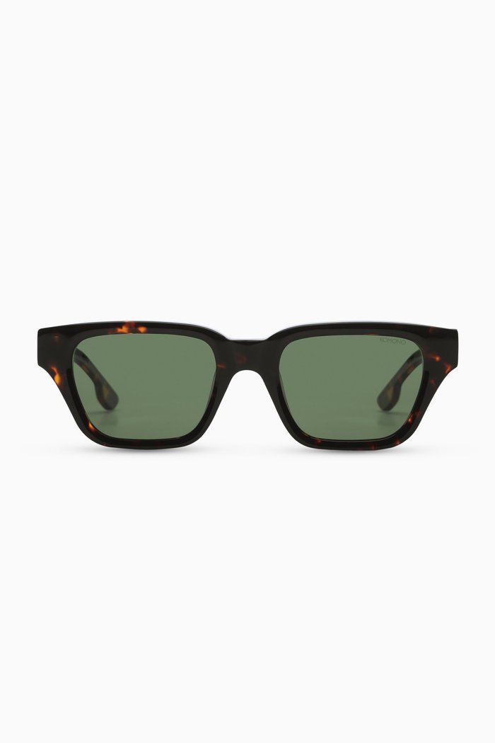 

Brooklyn Tortoise Rectangle Sunglasses in Acetate, Brown