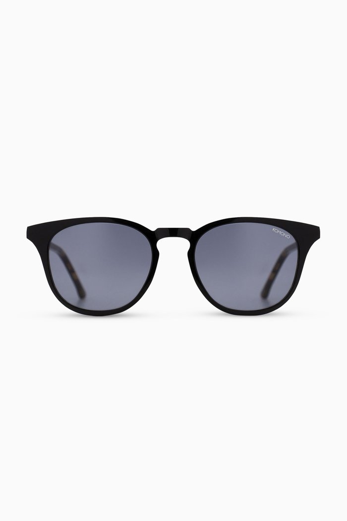 Beaumont Tortoise Round Sunglasses in Acetate, Black