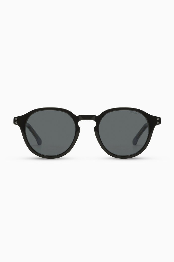 

Damien Hyper Round Sunglasses in Acetate, Black