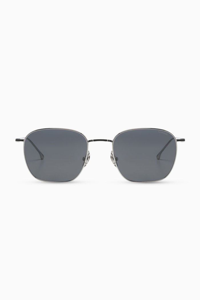 

Oscar Square Sunglasses in Stainless Steel, Silver