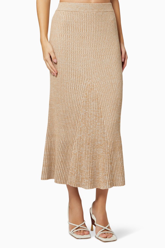 

Liv Skirt in Ribbed Knit, Neutral