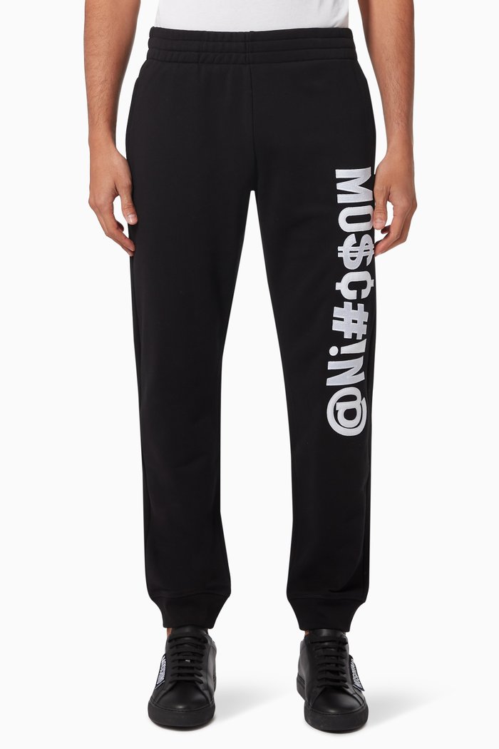 

Symbols Trackpants in Cotton Fleece, Black