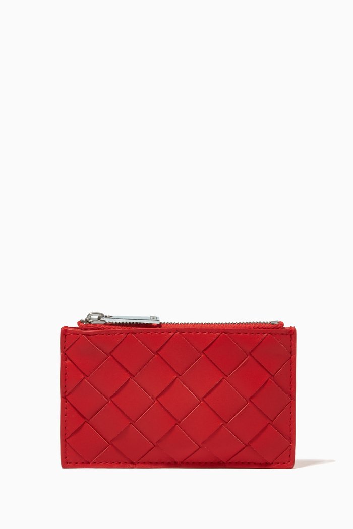 

Key Case in Intrecciato Calfskin, Red