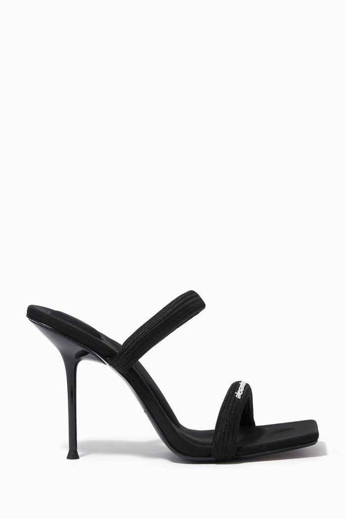 

Julie Padded Tubular Strap Sandals in Nylon, Black