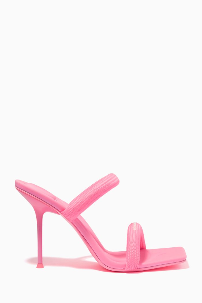 

Julie Padded Tubular Strap Sandals in Nylon, Pink