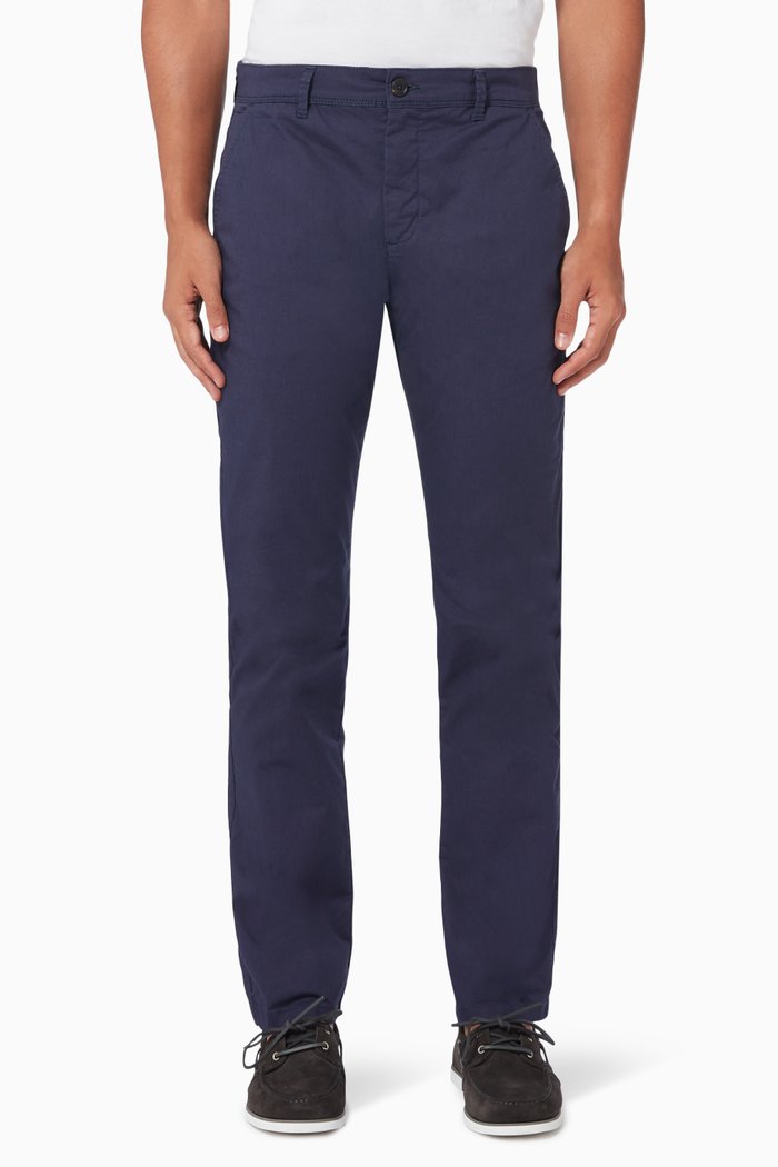 Newport Chino Trousers in Cotton, Blue