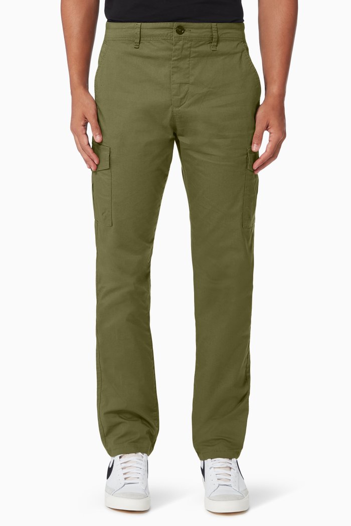 Portland Cargo Trousers in Cotton, Green