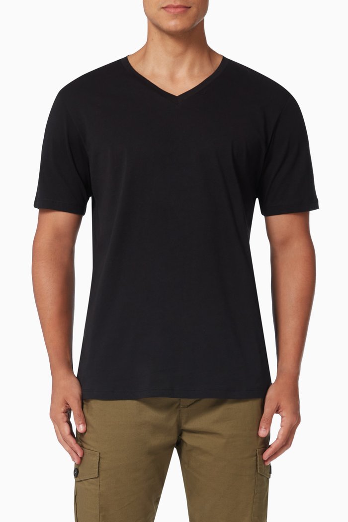 

Miami V-Neck T-shirt in Jersey, Black