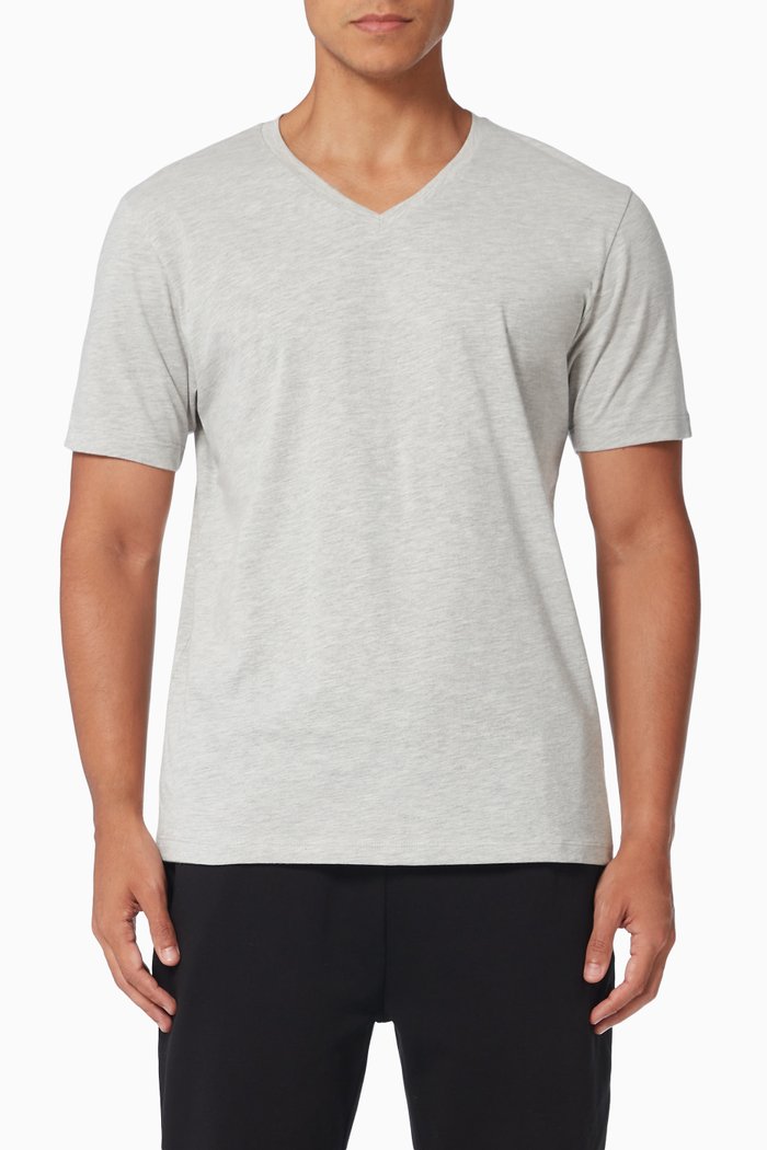 

Miami V-Neck T-shirt in Jersey, Grey