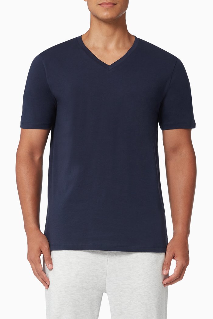 

Miami V-Neck T-shirt in Jersey, Blue