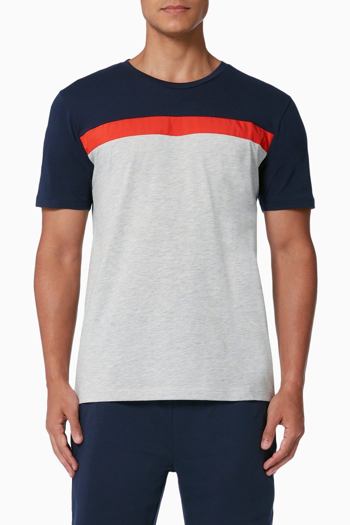 

Seattle Colour Block T-shirt in Jersey, Blue
