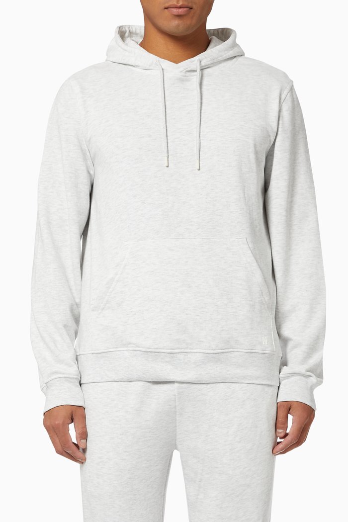 

New York Slim Fit Hoodie in Lightweight Cotton, Grey