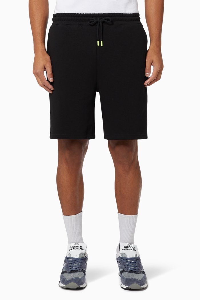 

Los Angeles Slim Fit Sweat Shorts in Lightweight Cotton, Black