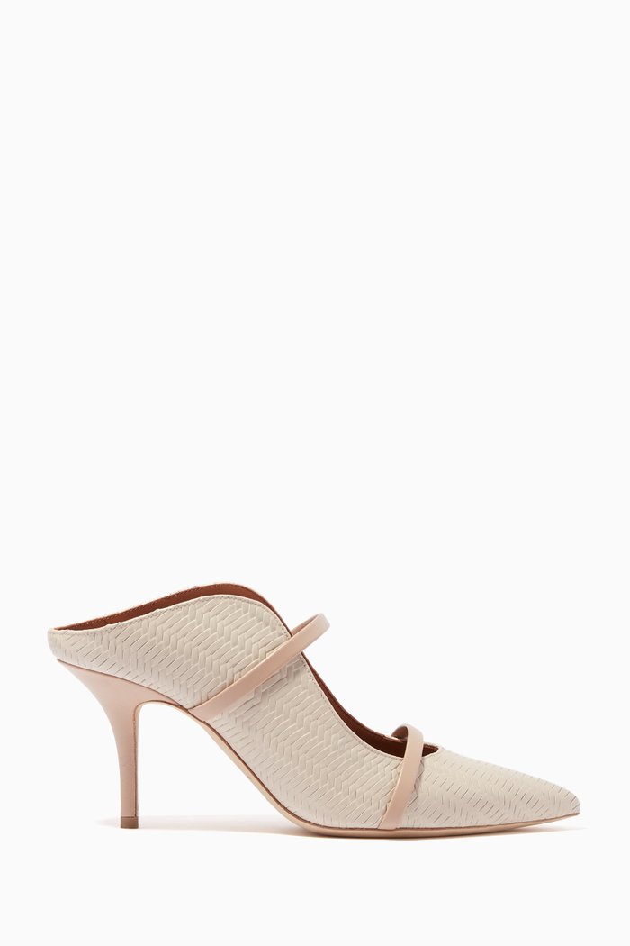 

Maureen 70 Mules in Embossed Nappa, Neutral