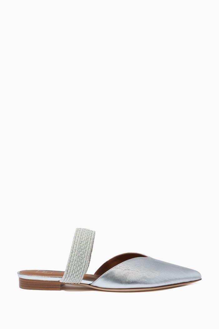 

Maisie Flats in Metallic Nappa, Silver