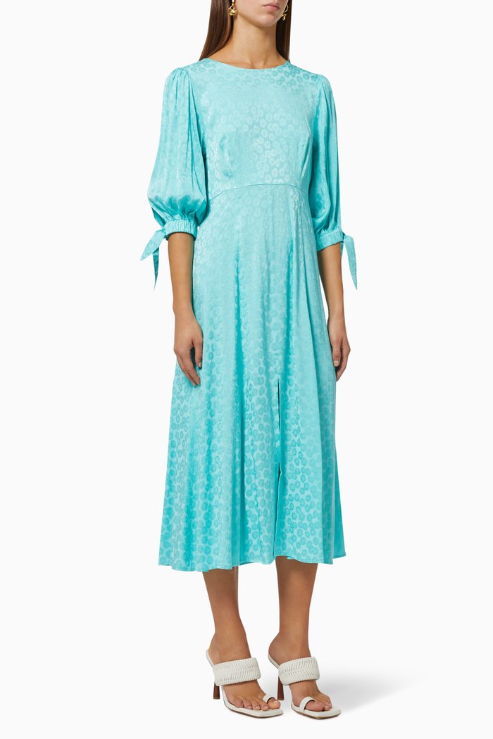 

Lorelle Dress in Floral Jacquard, Blue