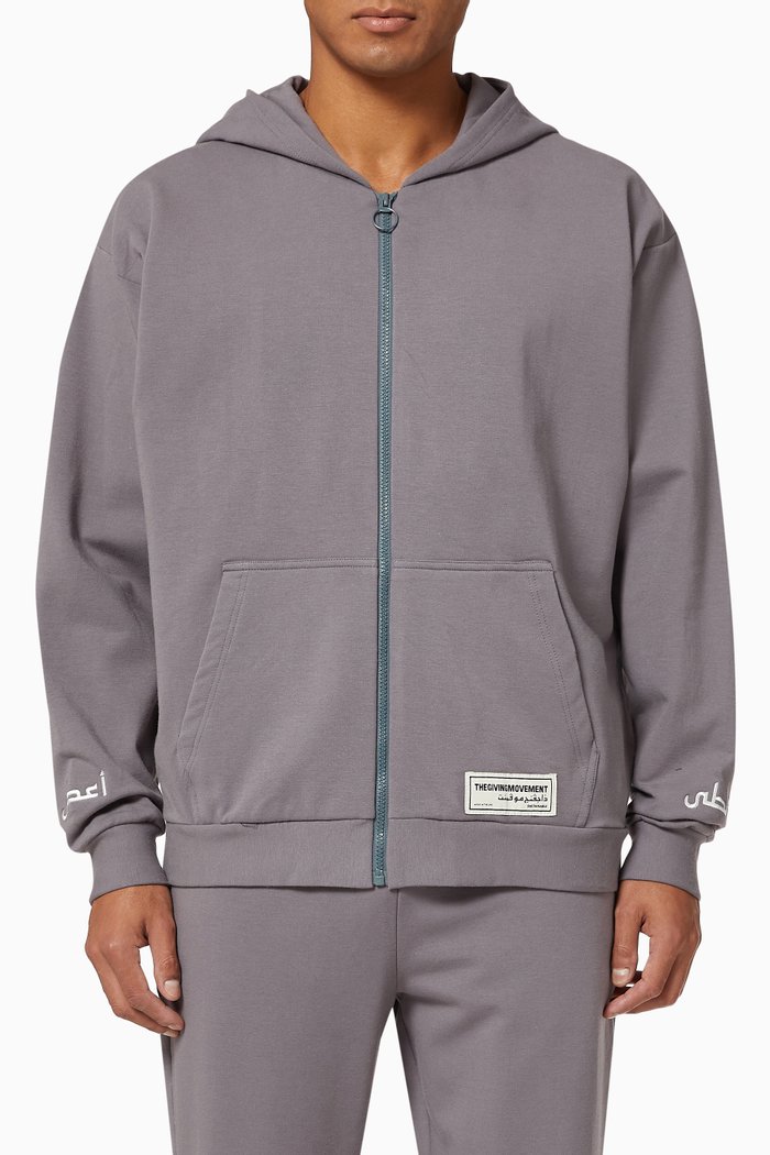 

Organic Bamboo Oversized Zip Hoodie, Grey