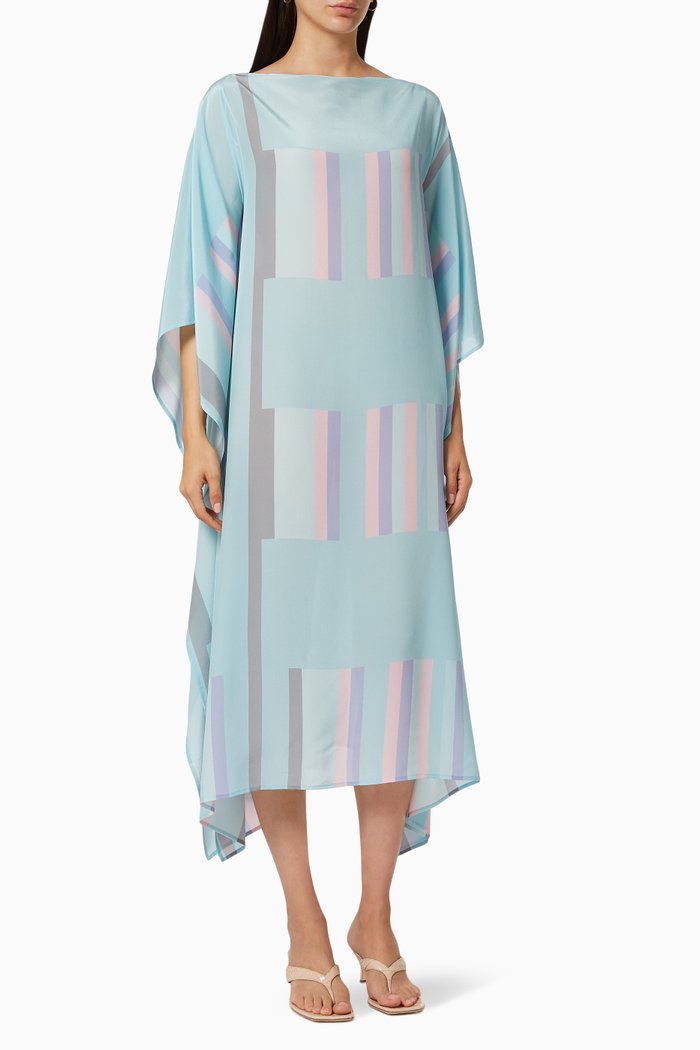 Sibyl Long Scarf Dress in Silk, Multicolour