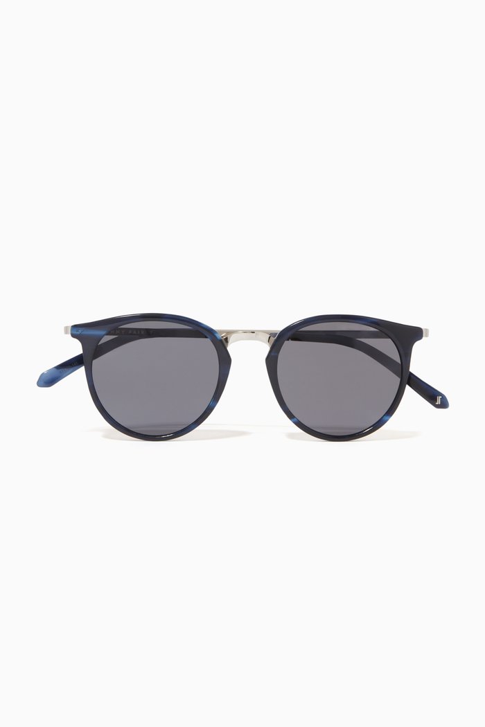 The Frosty Sunglasses in Acetate & Metal, Blue