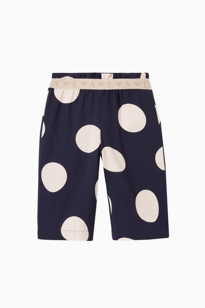 

EA Tape Polka Dot Culottes in Viscose, Blue