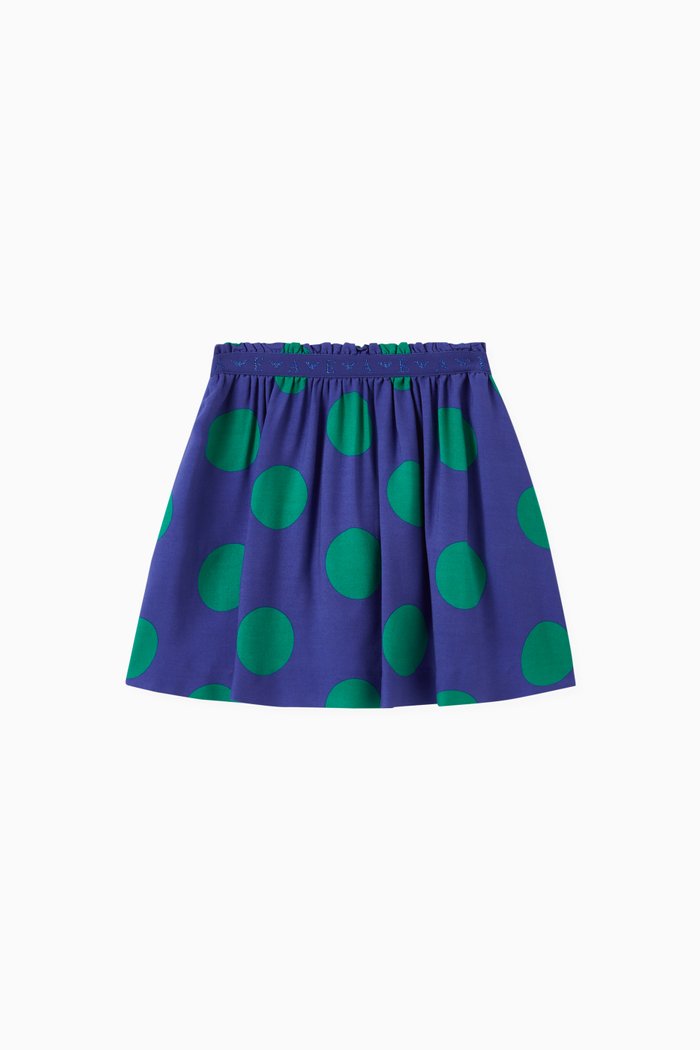 

EA Logo Tape Polka Dot Mini Skirt in, Blue