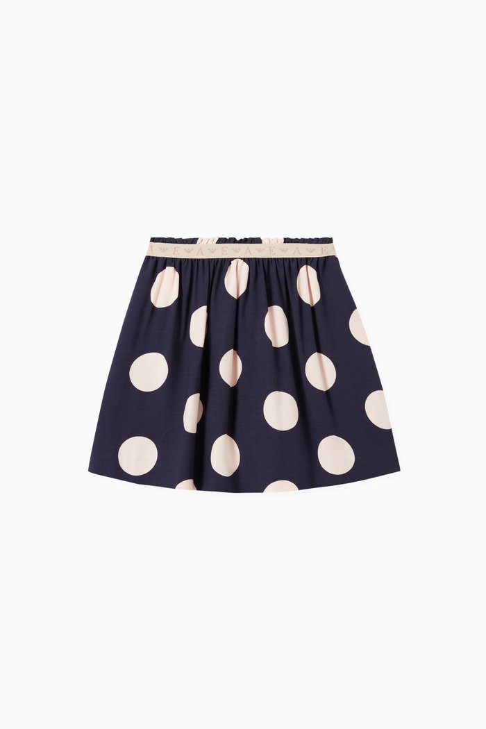 

EA Logo Tape Polka Dot Mini Skirt in, Blue