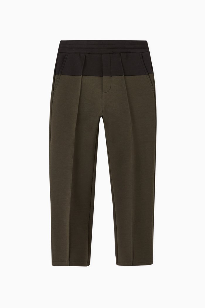 

Colour Block Joggers in Double Jersey, Brown