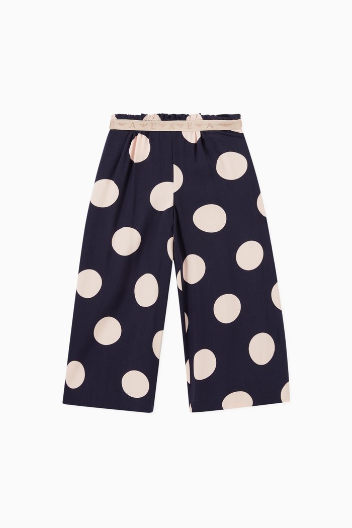 

EA Tape Polka Dot Culottes in Viscose, Blue