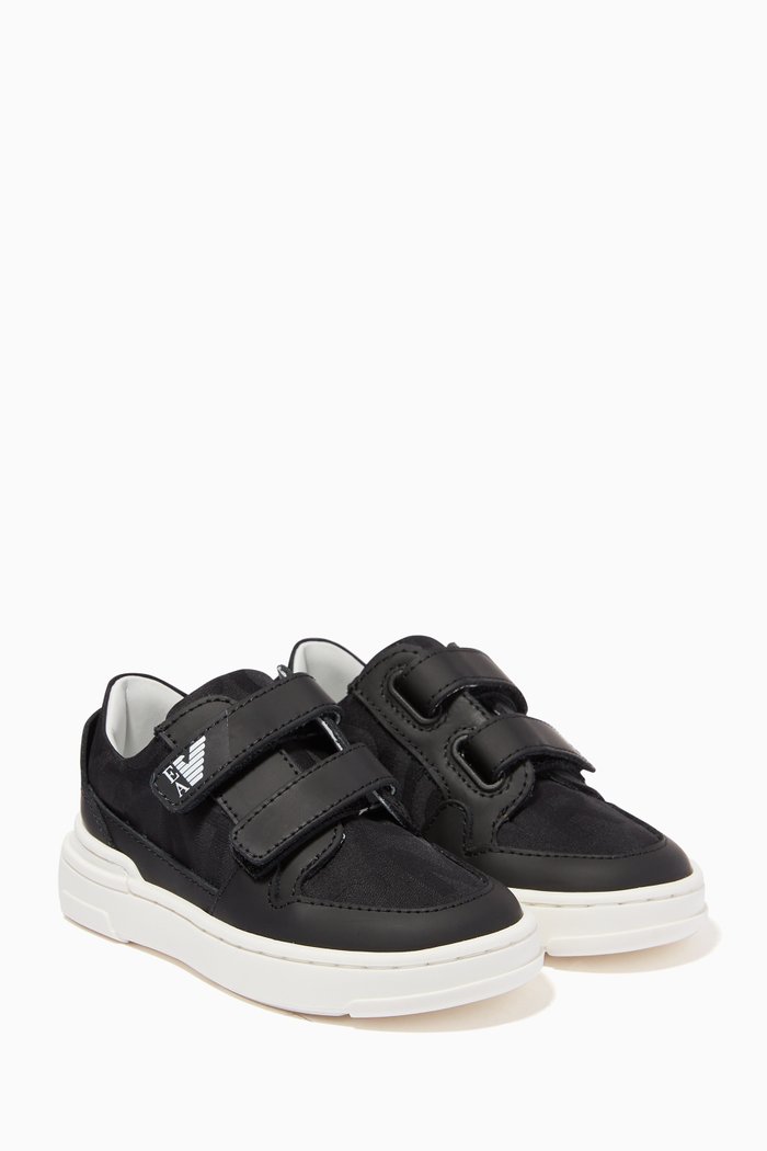 

EA Logo Sneakers in Calf Leather, Black