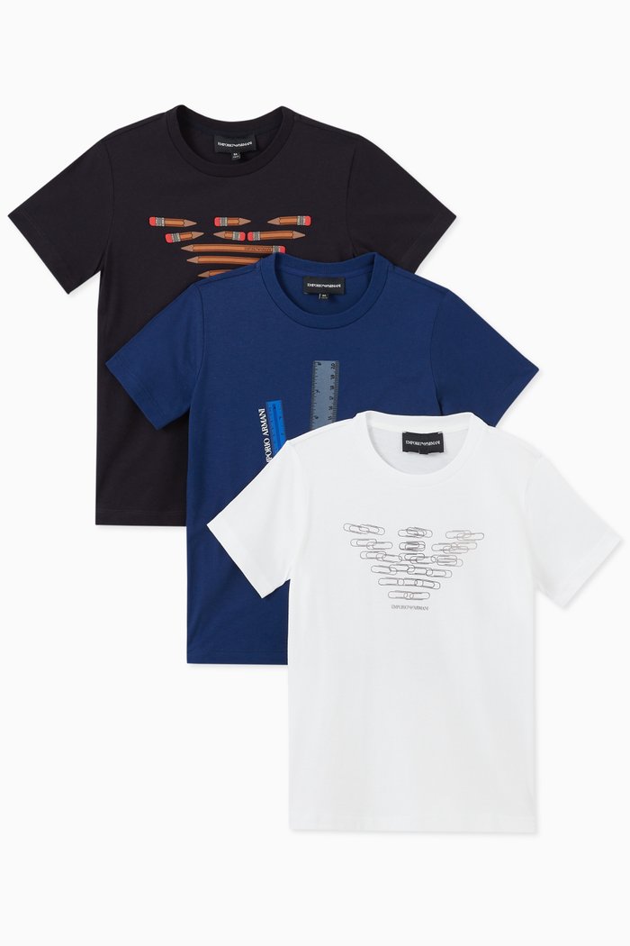 

EA Back-to-school Graphic T-shirt in Jersey, Set of 3, White
