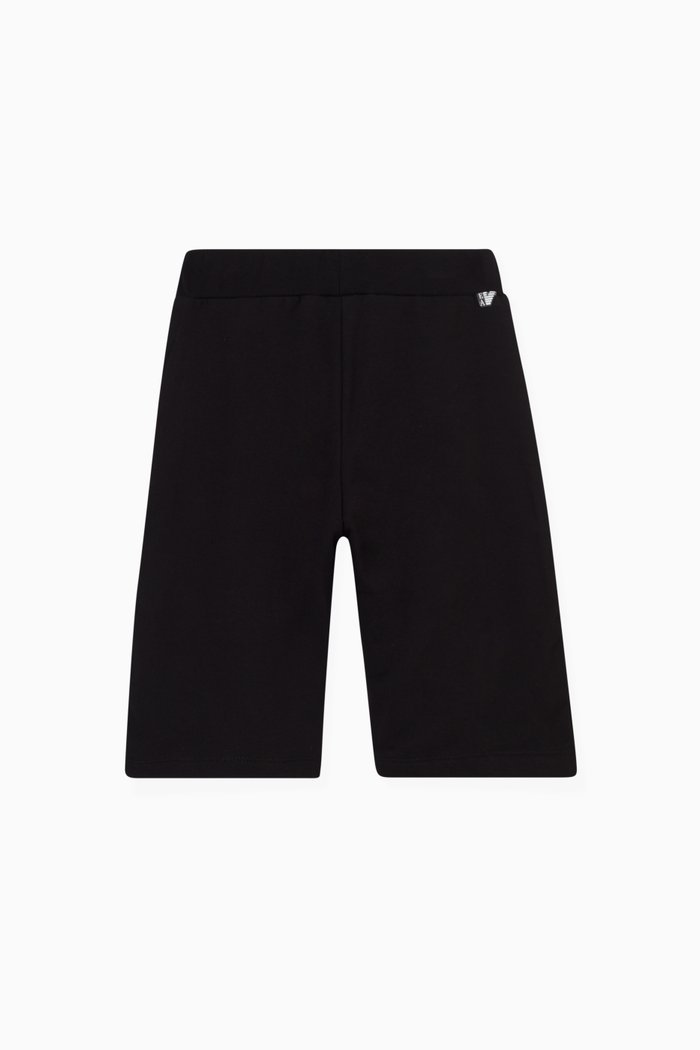 

EA Eagle Logo Tape Shorts in Stretch Jersey, Black