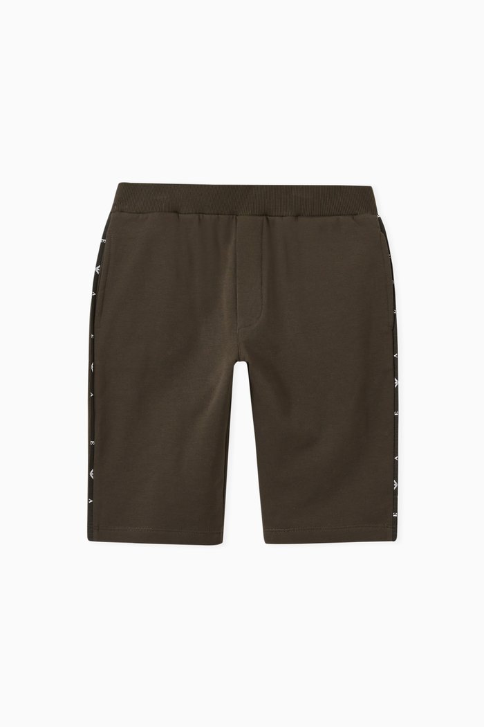 

EA Eagle Logo Tape in Stretch Jersey, Brown