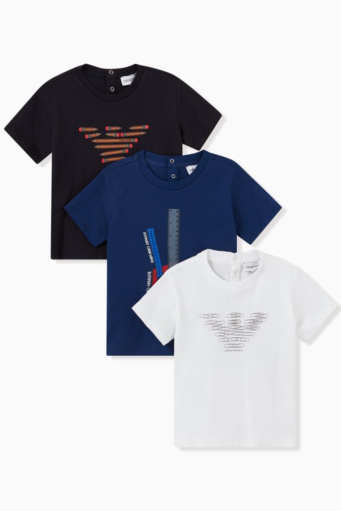 

EA Back-to-school Graphic T-shirt in Jersey, Set of 3, White