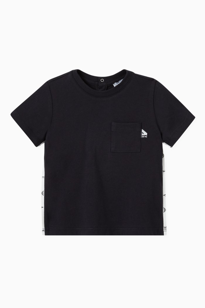 

EA Eagle Tape T-shirt in Cotton, Blue