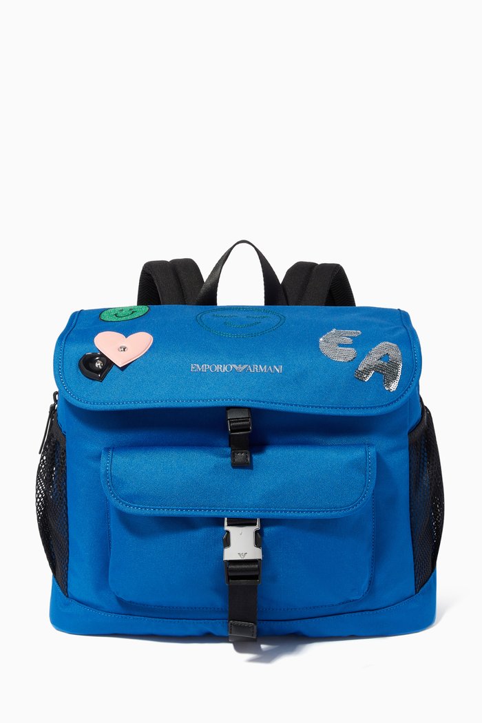 EA Emoji Patches Backpack in Twill, Blue