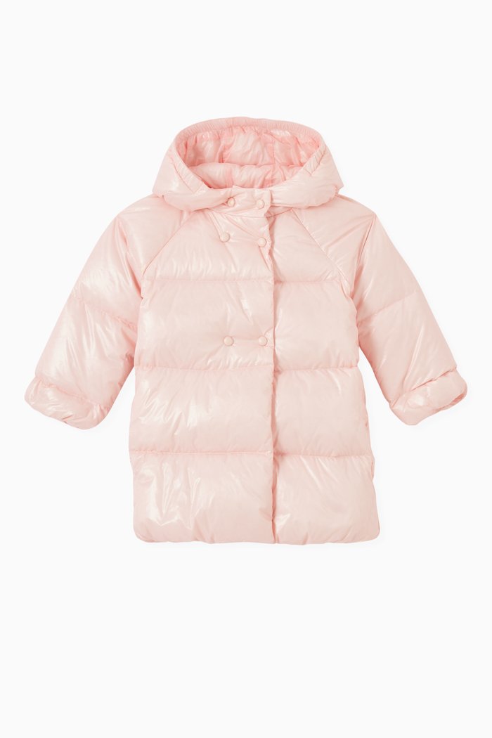 

Hooded Puffer Jacket in Nylon, Pink