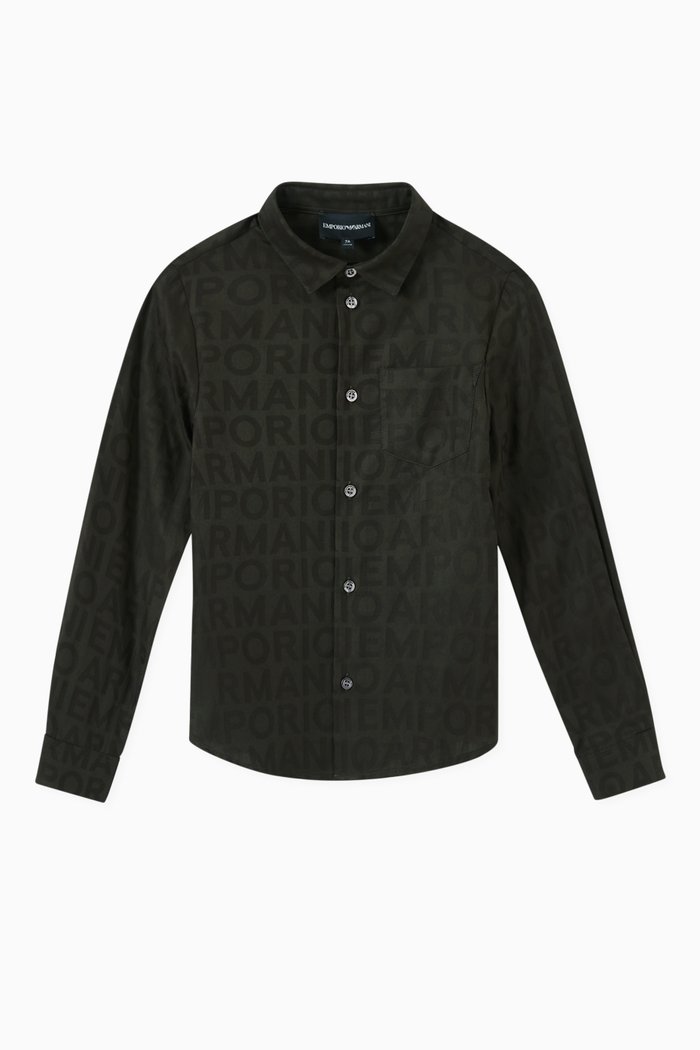

EA Logo Text Shirt in Cotton, Brown