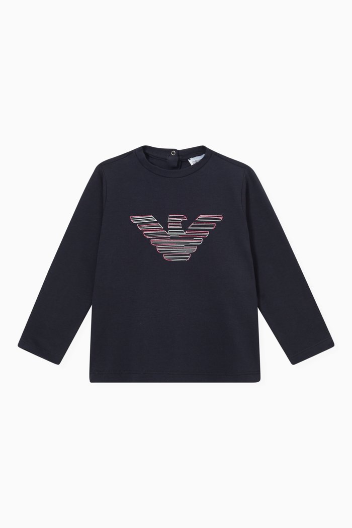 Logo T-shirt in Jersey, Blue
