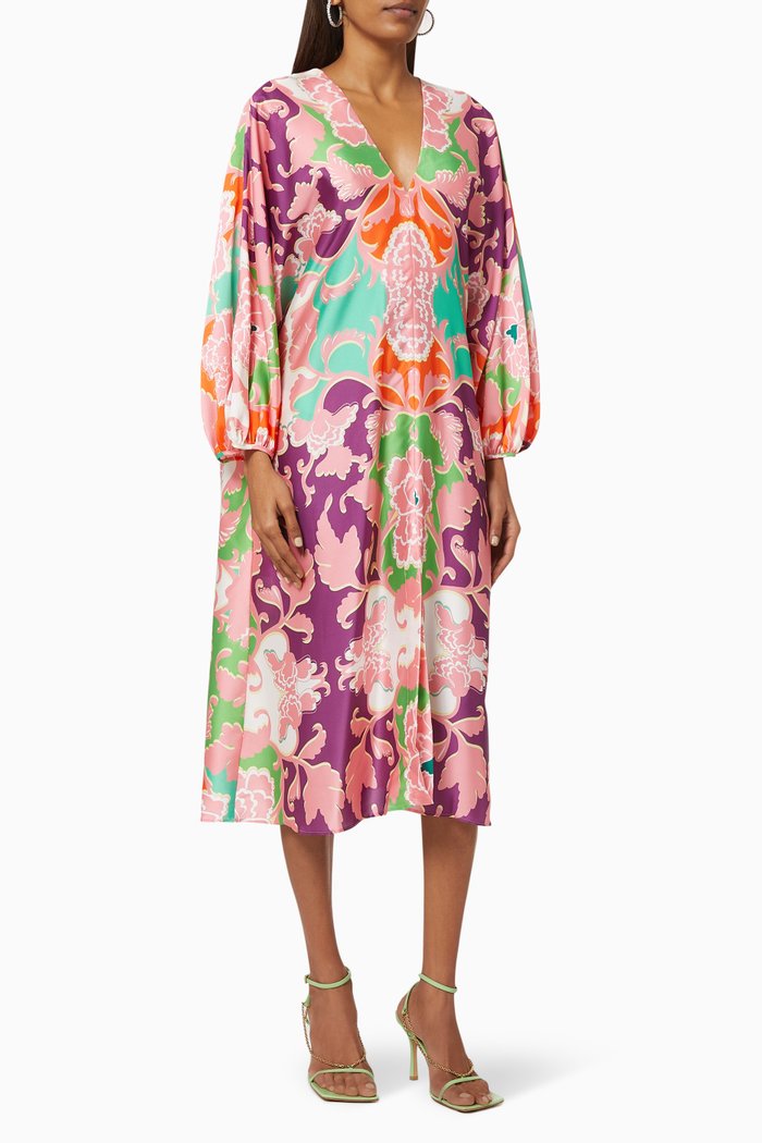 

Rose Kaftan in Crepe, Multicolour