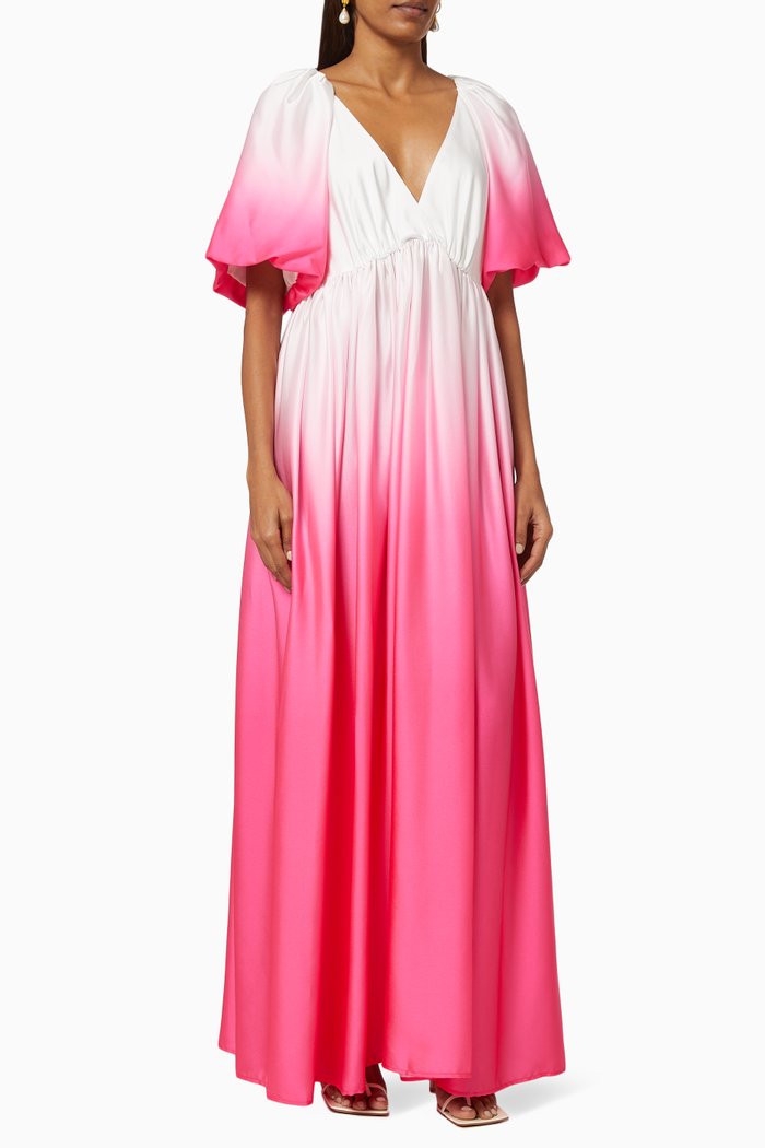 

Sofia Dress in Ombre Crepe, Pink