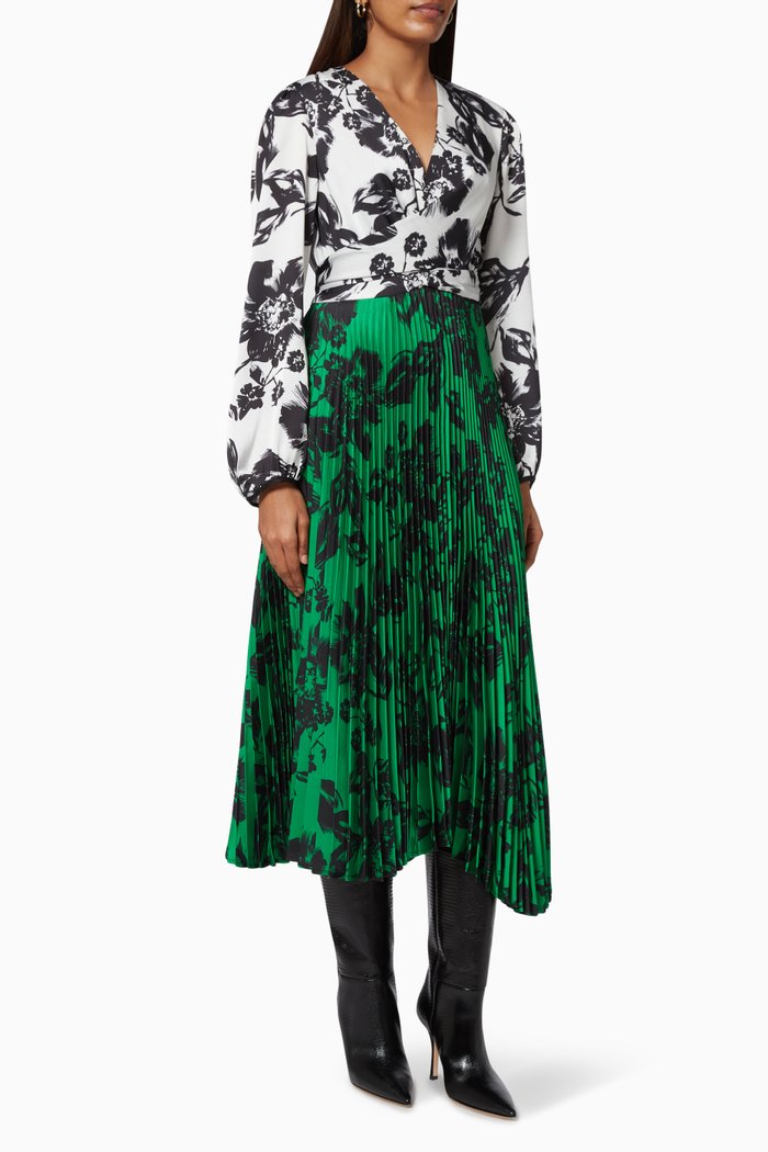 

Camille Pleated Wrap Dress, Green