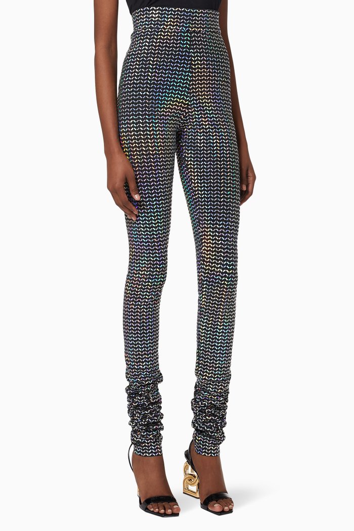 

Leggings in Holographic Sequinned Stretch Jersey, Silver